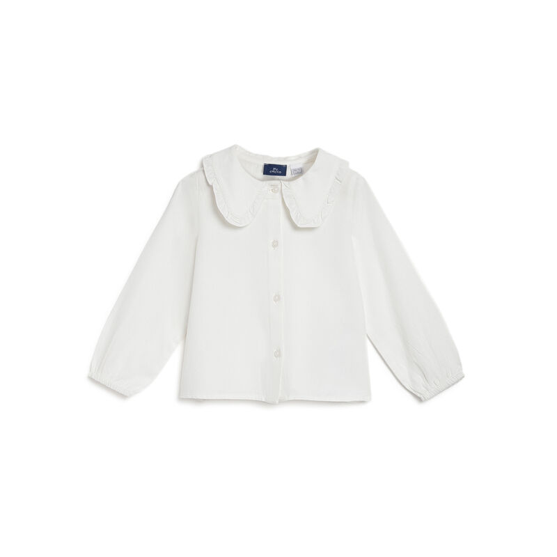 Girls White Solid Long Sleeve Top image number 0